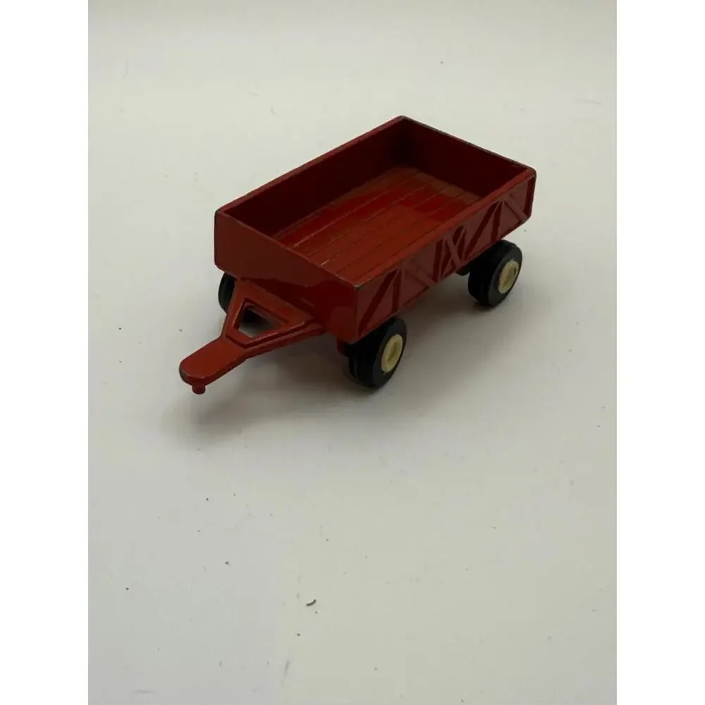 Red Farm Trailer Cart‎ Wagon Metal Vintage made in China Unknown mgf
